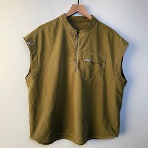 FIGS Technical Collection Women's Kisumu Cargo Scrub Top Olive Green Size XXL